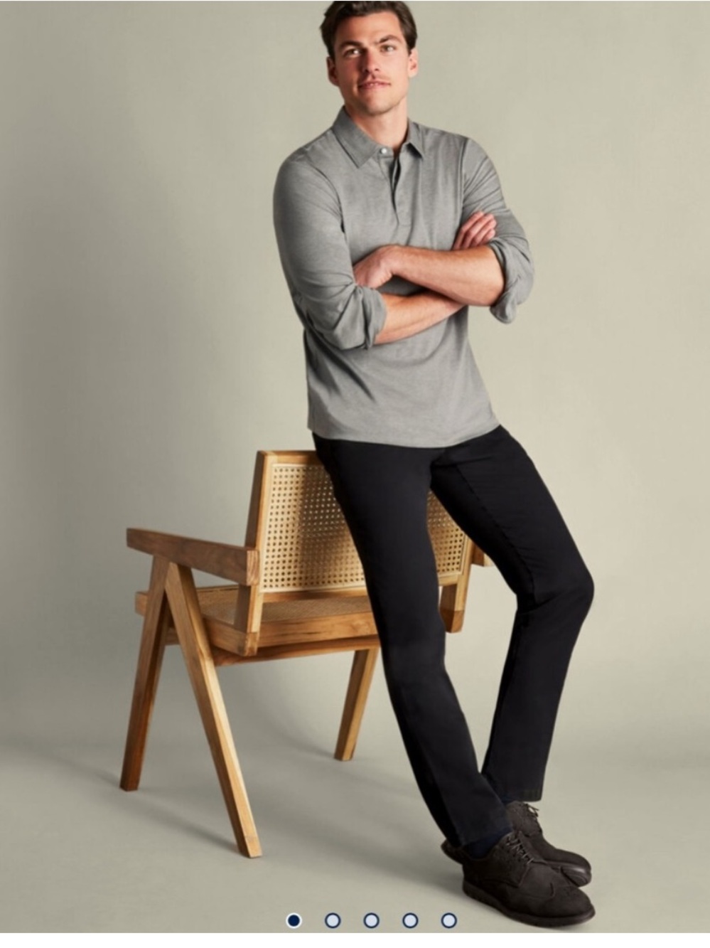 $149 Charles tyrwhitt Ultimate Non-Iron Chinos - Black 34/32